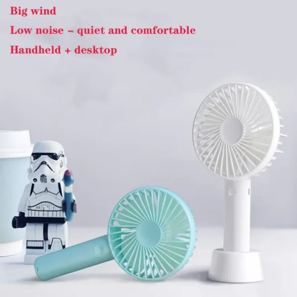 Usb Rechargeable Handheld Fan, Portable, Plastic - view 2