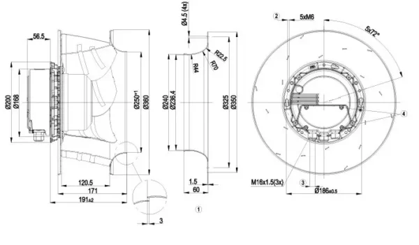 Vdc Pwm Ball Bearing, R3g355-rj75-01, 170w, 400v, 1140w - view 3