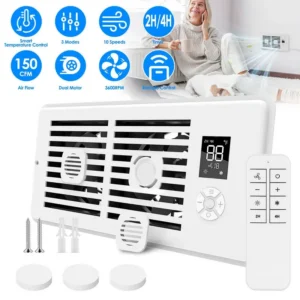 Vent Booster Fan, LCD, 2H/4H, 4", 10"