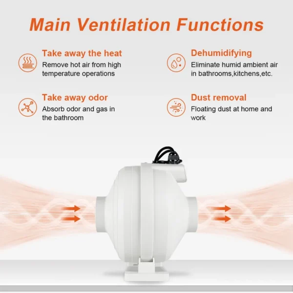 Vent Kit Air Extractor, DCFAIR, RF-110W1-Kit, Plastic - view 4