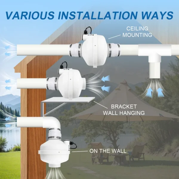 Vent Kit Air Extractor, DCFAIR, RF-110W1-Kit, Plastic - view 5