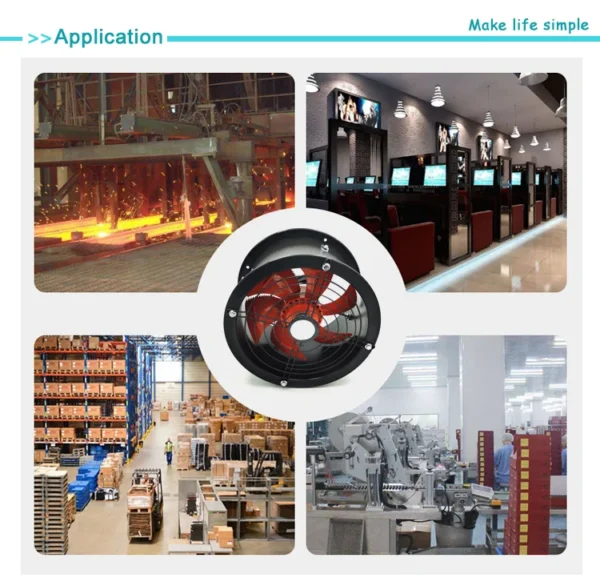 Ventilation Axial Flow Fan, Wall, AC220V, Cast - view 6