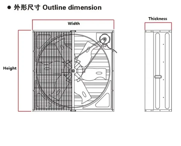 Ventilation Exhaust Fan, 55inch, 110V, Electric - view 4