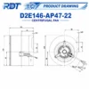 Ventilation Fan, D2E146-AP47-22, 230 V, Corded Electric - view 3