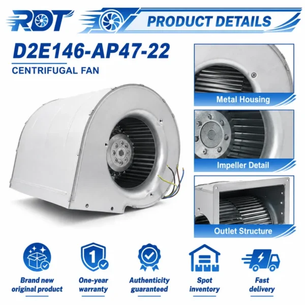 Ventilation Fan, D2E146-AP47-22, 230 V, Corded Electric - view 5