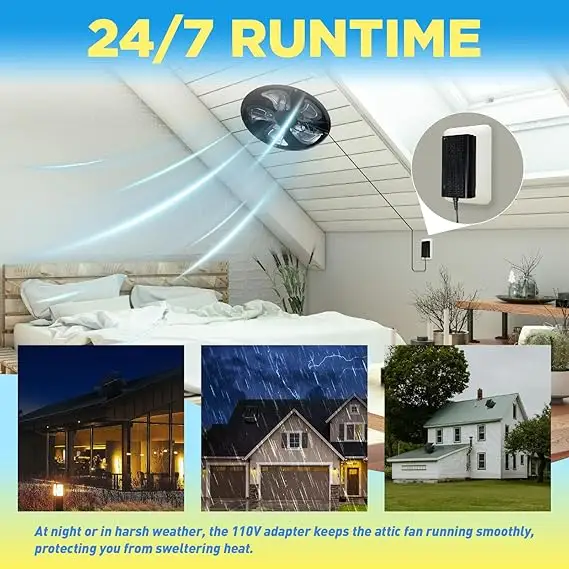 Ventilation Solar Ceiling Extractor, 12'', Roof - view 5