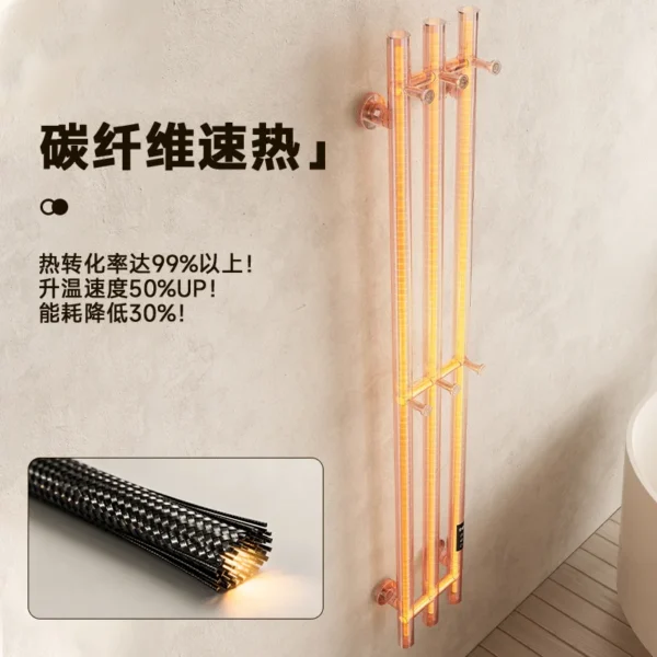 Vertical Electric Towel Warmer, Stainless Steel, H2A - view 3