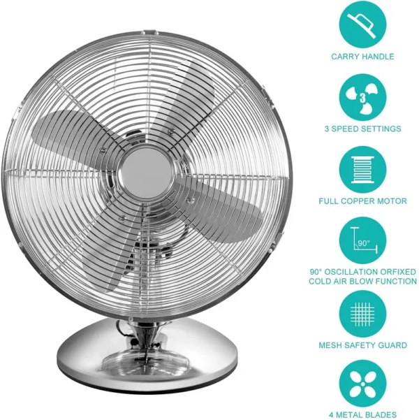 Vintage Electric Ventilation Fan, Portable, 3-Speed - view 5