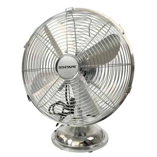 Vintage Table Desk Fan, Aluminum, 35w, Metal - view 2
