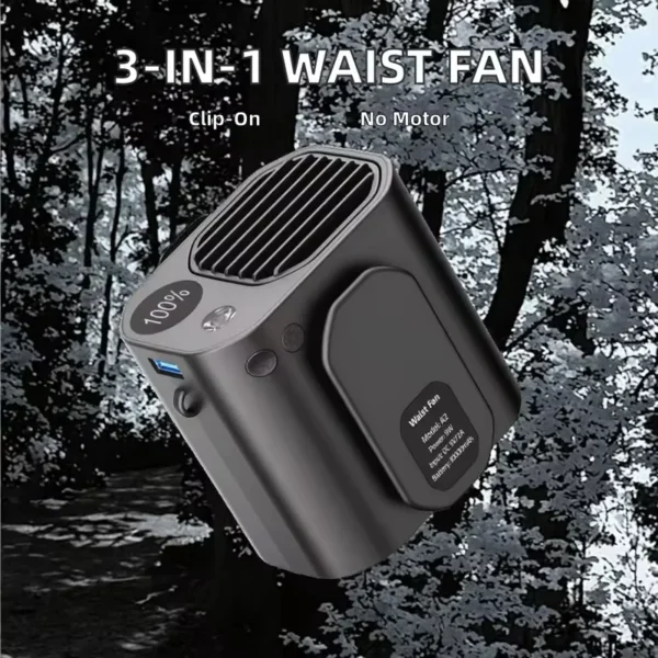 Waist Clip Cooling Fan, Portable, Plastic, 3000mAh - view 5