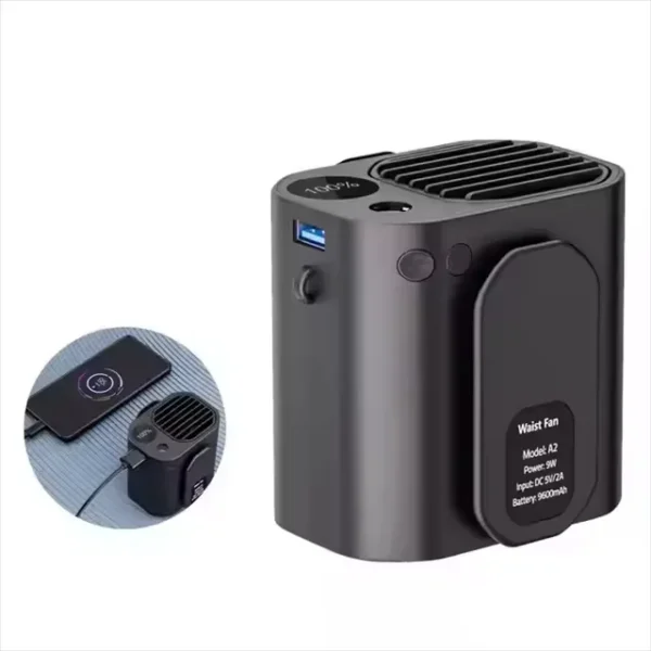 Waist Clip Cooling Fan, Portable, Plastic, 3000mAh - view 6