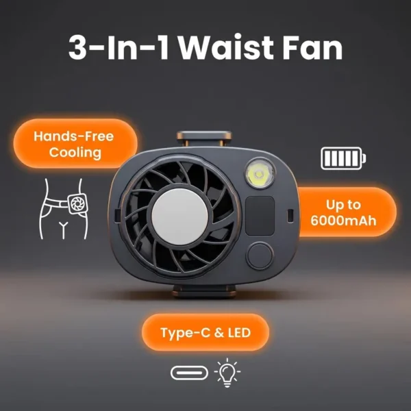 Waist Hanging Fan, 3000Mah, 6000Mah - view 2