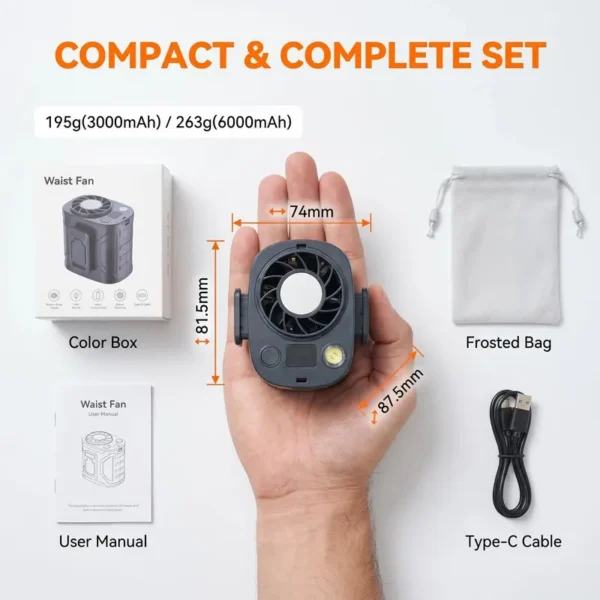 Waist Hanging Fan, 3000Mah, 6000Mah - view 4