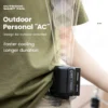 Waist Rechargeable Portable Fan, Battery, Plastic
