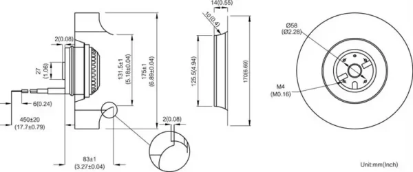Wall Fan, 175x84mm, Centrifugal - view 4
