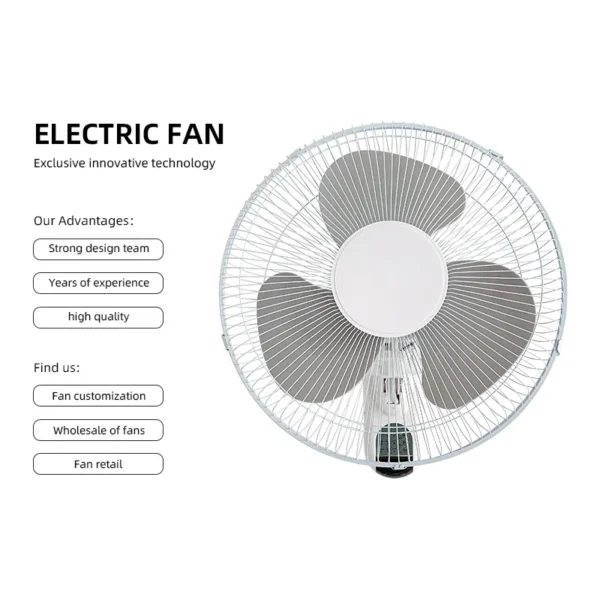 Wall Fan, Electric, Metal - view 6