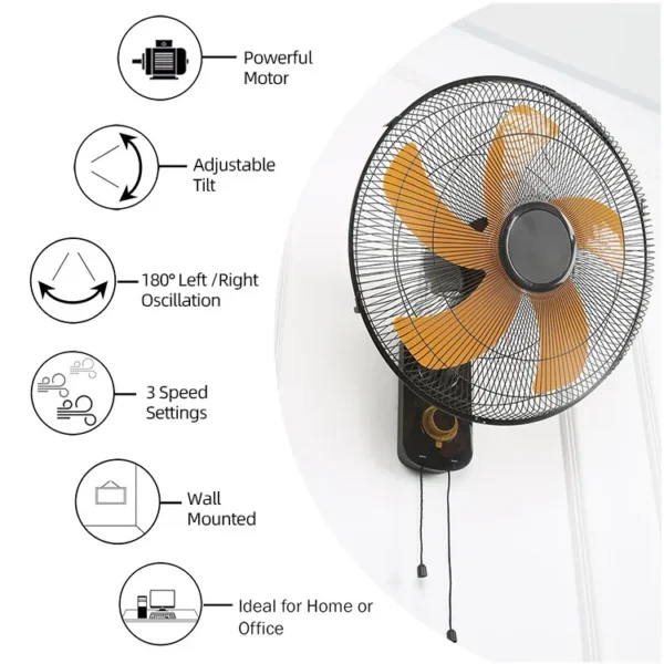 Wall Fan, Electric, Plastic - view 3