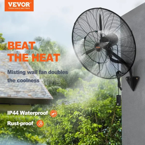 Wall Mount Misting Fan, 7000, CFM, Waterproof - view 3