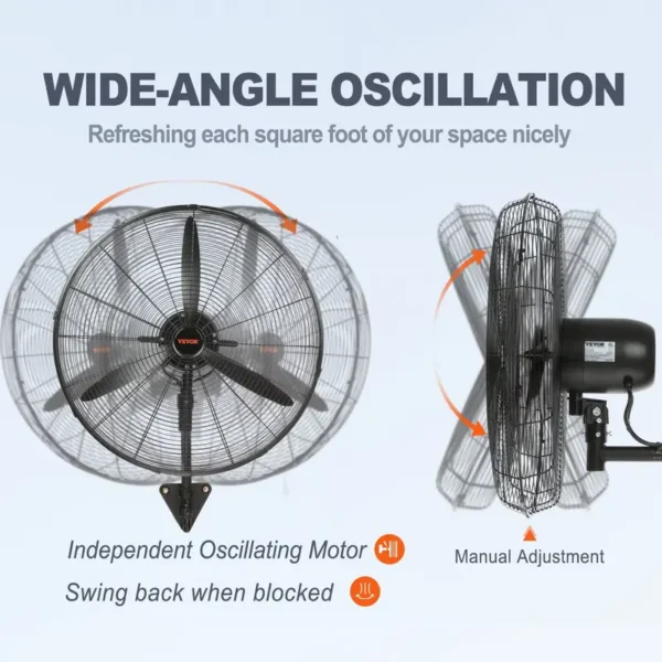 Wall Mount Misting Fan, 7000, CFM, Waterproof - view 5