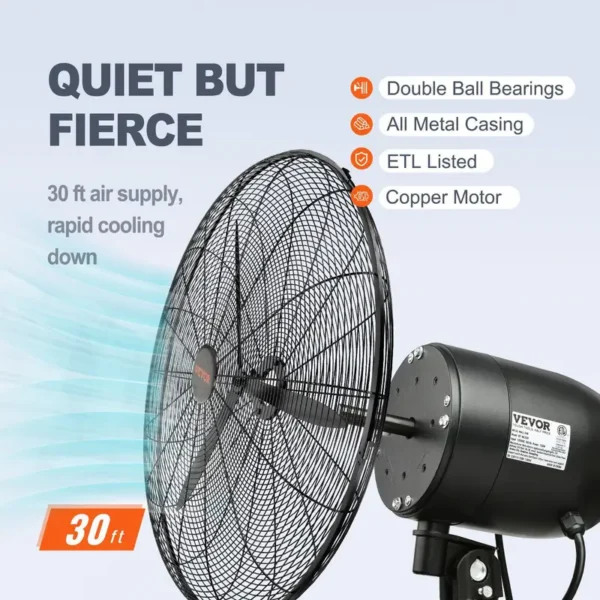 Wall Mount Misting Fan, 7000, CFM, Waterproof - view 6