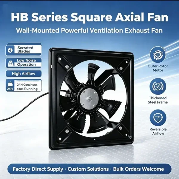 Wall-mounted Axial Exhaust Fan, Cast, 220-240V, Electric