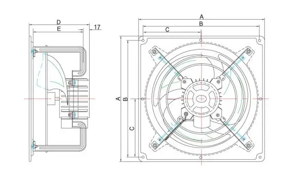 Wall-mounted Axial Exhaust Ventilator, ROBOTECH, Cast - view 2