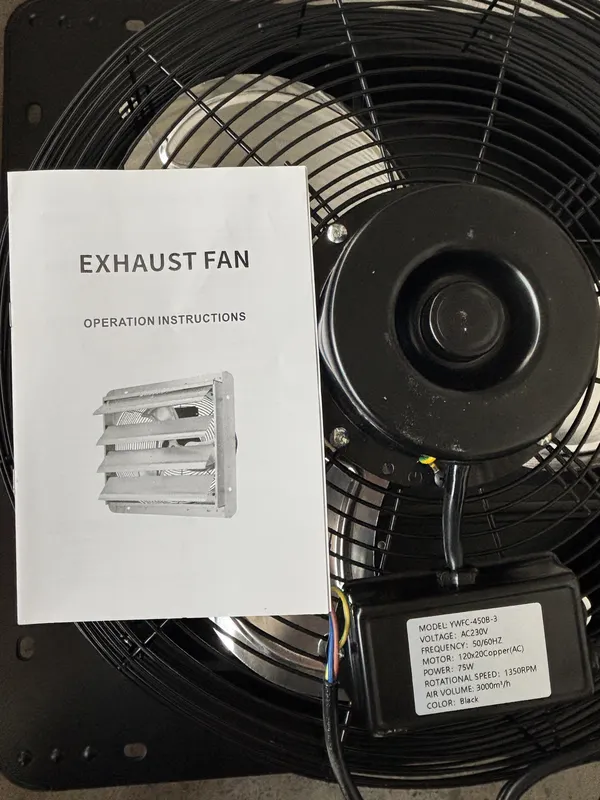 Wall Mounted Axial Fan, 220V, 50/60Hz, 75W, 450MM - view 3