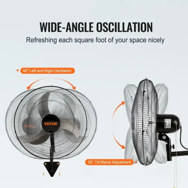 Wall Mounted Fan, 18-Inch, 3-Speed - view 5