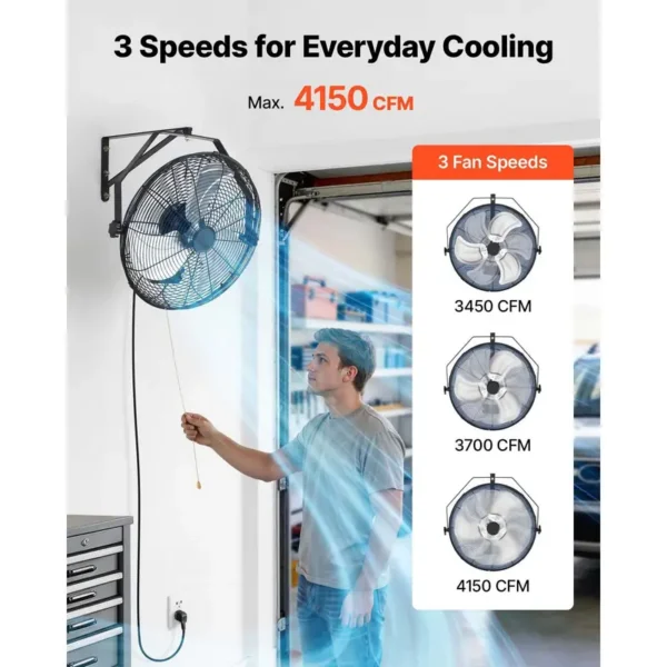 Wall Mounted Fan, 18", IP44, 60W - view 4