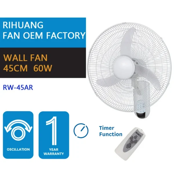 Wall Mounted Fan, 7.5hours, 18inch - view 4