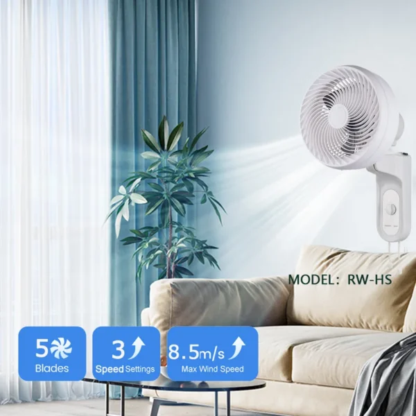 Wall Mounted Hanging Fan, 90w, Electric, Plastic - view 2