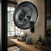 Wall Mounted Oscillating Fan, Plastic, 18" - view 4