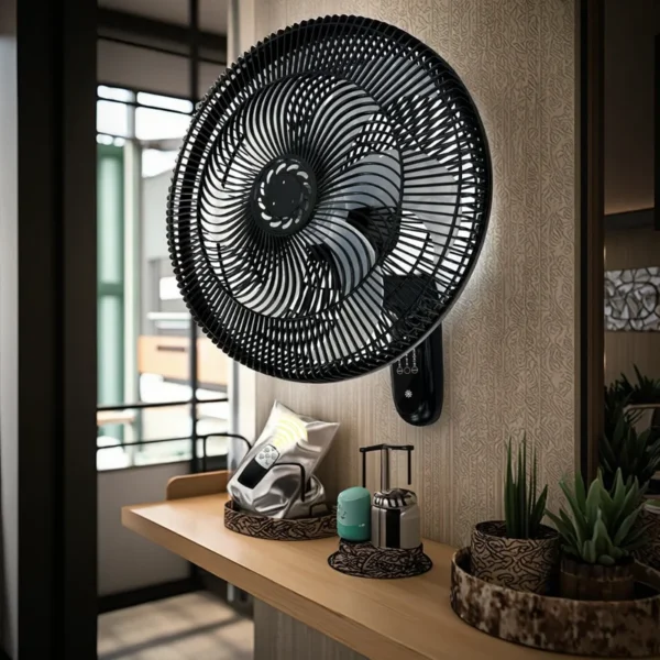 Wall Mounted Oscillating Fan, Plastic, 18" - view 4