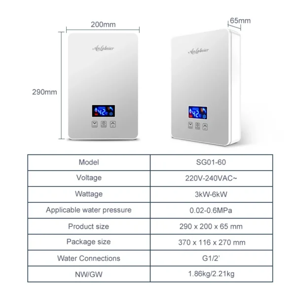 Water Heater, 6kW, LED - view 4