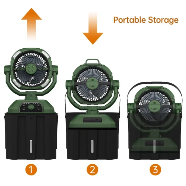 Water Mist Camping Fan, Portable, 20000mAh, Brushless - view 4