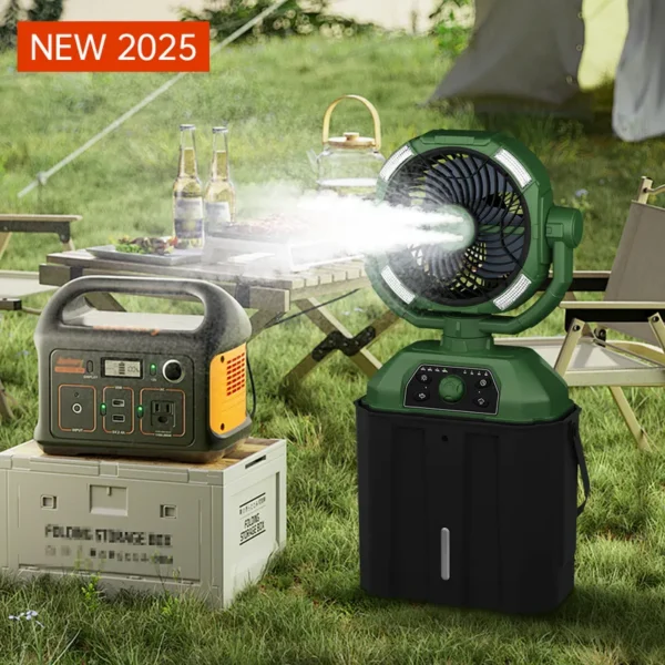 Water Mist Camping Fan, Portable, 20000mAh, Brushless - view 6