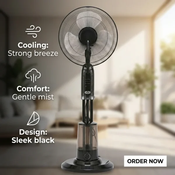Water Spray Standing Fan, 220V, 75 W, Metal - view 5