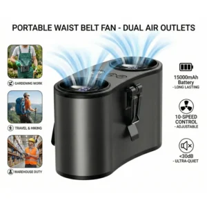 Wearable Outdoor Waist Fan, 10000mah, 10-speed