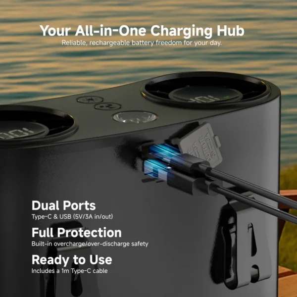 Wearable Outdoor Waist Fan, 10000mah, 10-speed - view 4