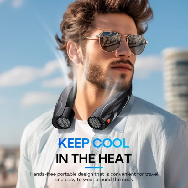Wearable Rechargeable Neck Fan, 6000mah, Portable - view 3