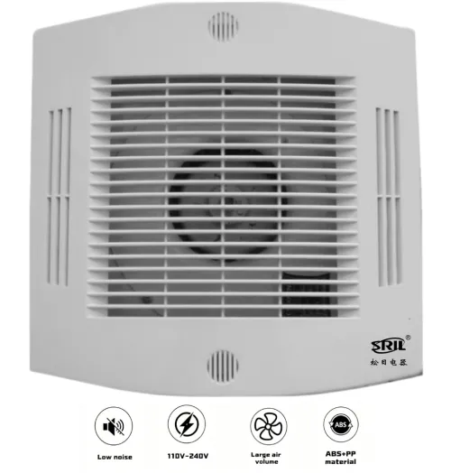 White Exhaust Fan, 110V-220V, A.C. Source, ABS+PP