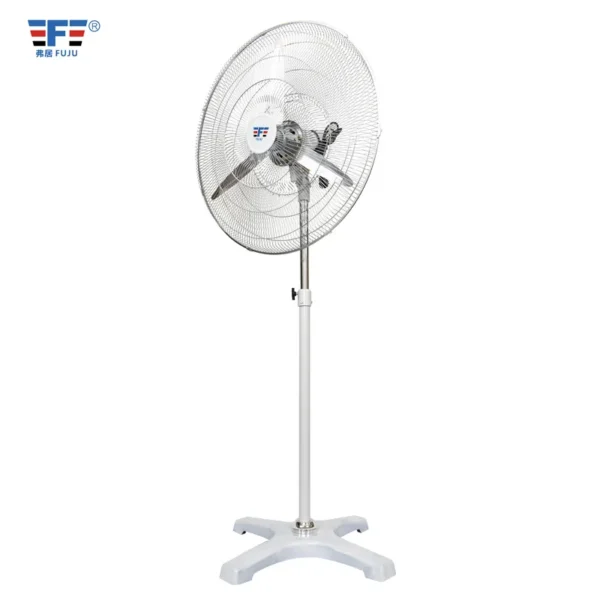 White Industrial Stand Fan, 20~260W, Metal - view 3