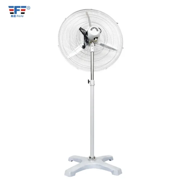 White Industrial Stand Fan, 20~260W, Metal - view 4