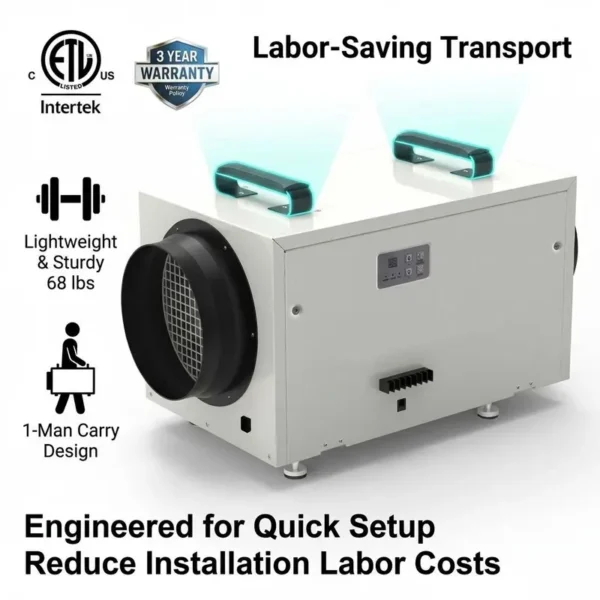 Whole House Dehumidifier, HVAC, ETL, 115V, 70-140 - view 3
