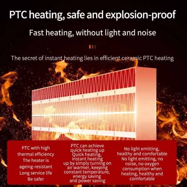 Wide-angle Air Warming Heater, PTC - view 4