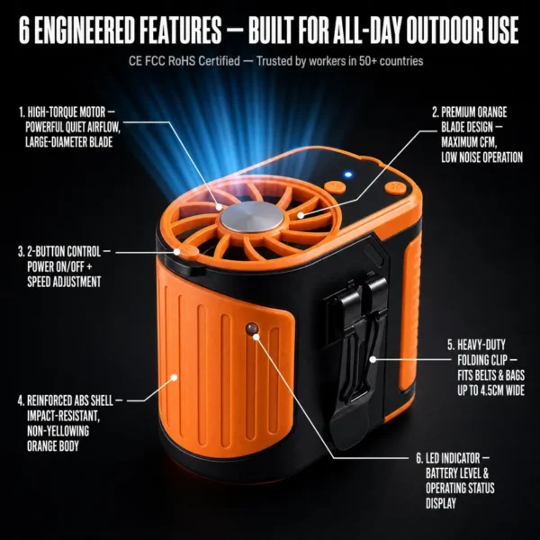 Wind Speed Neck Fan, 20000mAh, 5 V, 5W - view 4