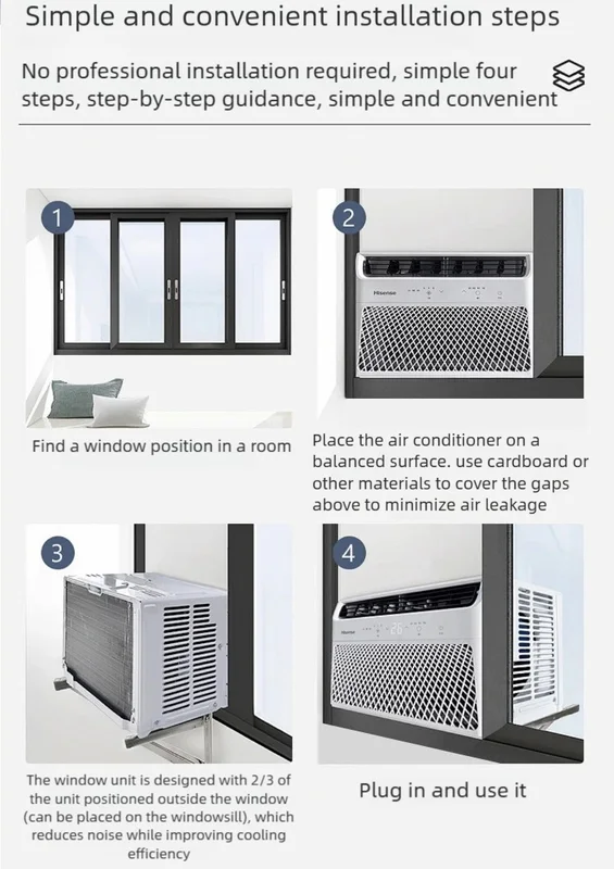Window Air Conditioner, 9000Btu, 1HP, Portable - view 5