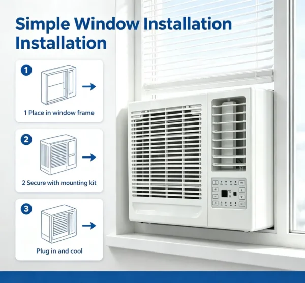 Window Air Conditioner, 9000BTU, Plastic - view 4