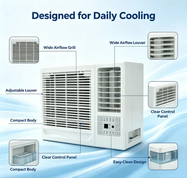 Window Air Conditioner, 9000BTU, Plastic - view 5