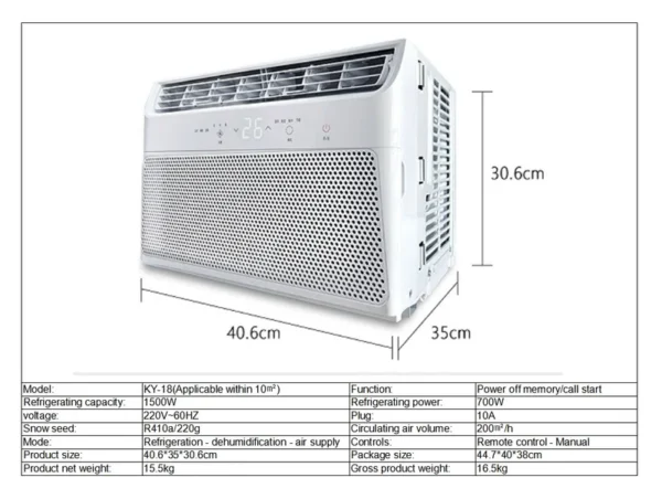 Window Mounted Air Conditioner, 220V, Electric - view 5